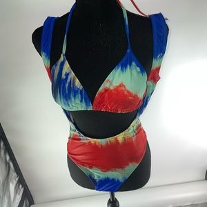 Two piece multi color bikini